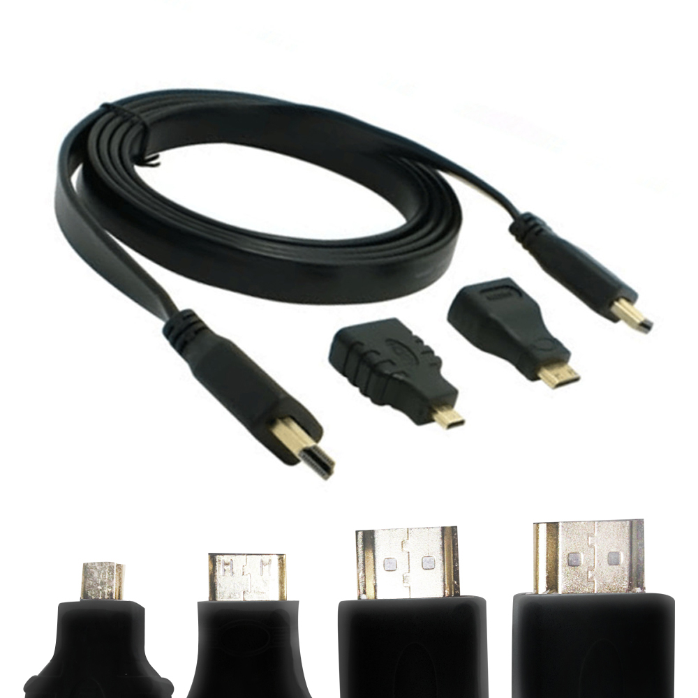 HDMI 1.5M高畫質影音傳輸轉接頭組(黑)