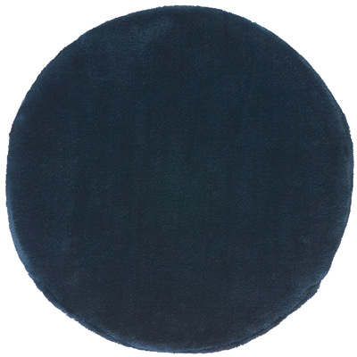 [MUJI無印良品]暖纖毛座墊套深藍/圓形深藍