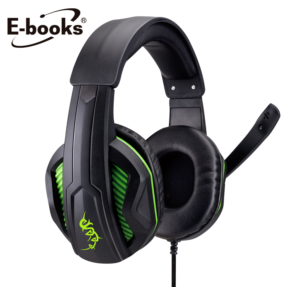 E-books S43 電競頭戴耳機麥克風綠