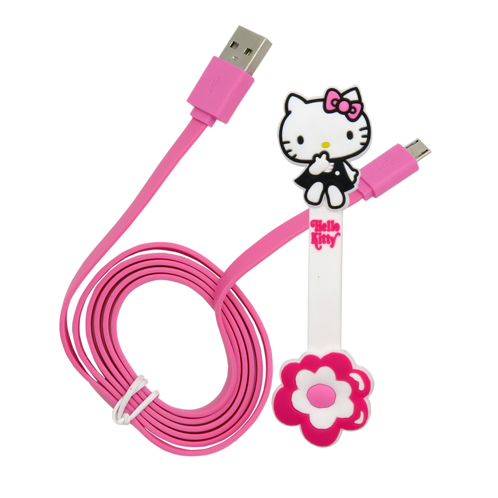 Hello Kitty 數位Micro USB傳輸充電線 III浪漫粉