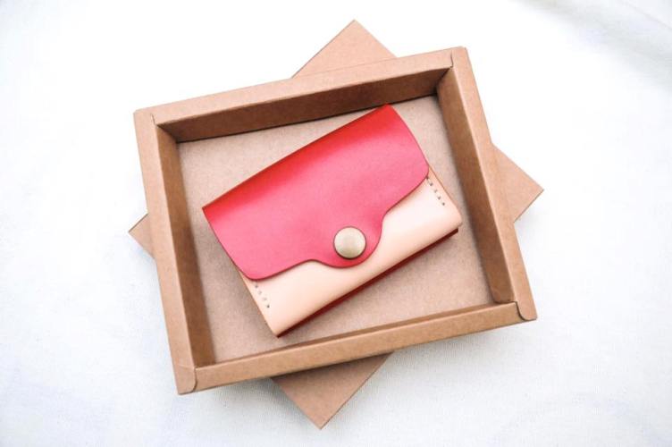 Leatherism DIY雙層釦式卡片包 材料包RD玫瑰紅