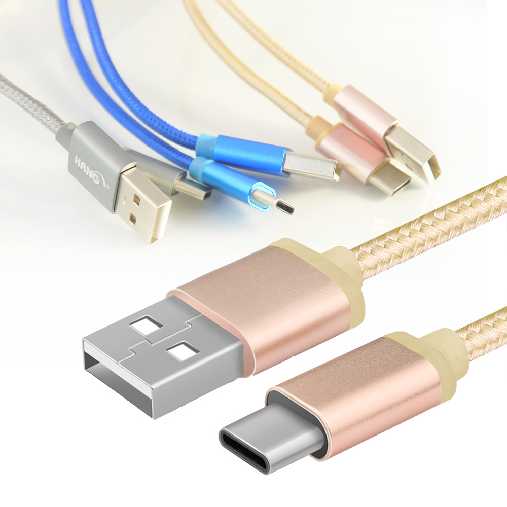 【HANG】USB 3.1 Type-C 金屬編織 高速傳輸充電線灰