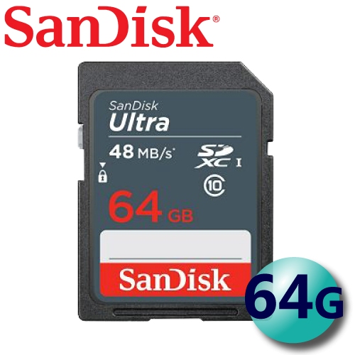 【代理商公司貨】SanDisk 64GB Ultra 48MB/s SDXC UHS-I 記憶卡