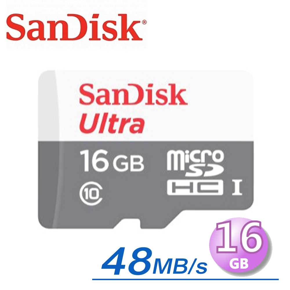 代理商公司貨 SanDisk 16GB 48MB/s Ultra UHS-I microSDHC 記憶卡