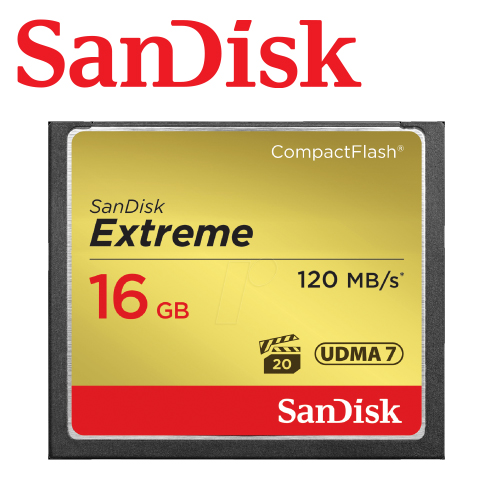 【代理商公司貨】SanDisk 16GB Extreme 120MB/s 800X CF 記憶卡