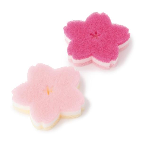 【Afternoon Tea】16櫻花造型廚房海綿2入組 粉紅色