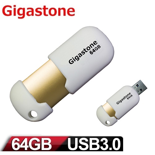 Gigastone 立達國際 U307 64GB USB3.0 膠囊隨身碟-金/白