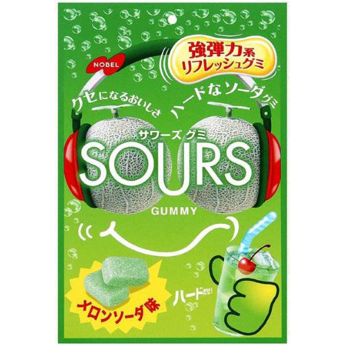日本【諾貝爾】SOURS超Q軟糖-哈蜜瓜蘇打