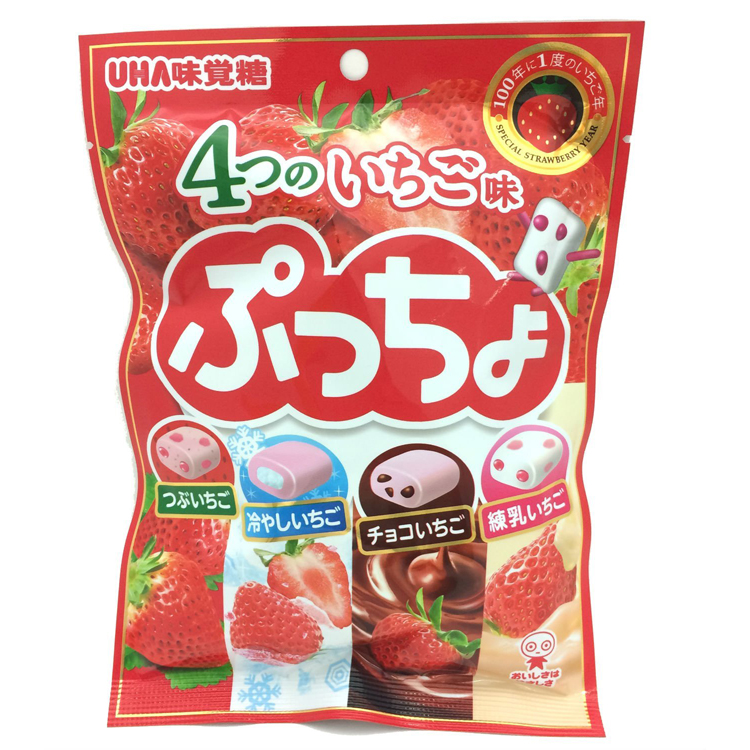 日本【UHA味覺糖】噗啾軟糖-4種草莓