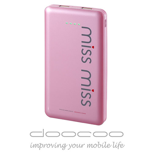 doocoo MissMiss Brimful 13000+ 智慧行動電源 (支援快速充放電)粉紅色
