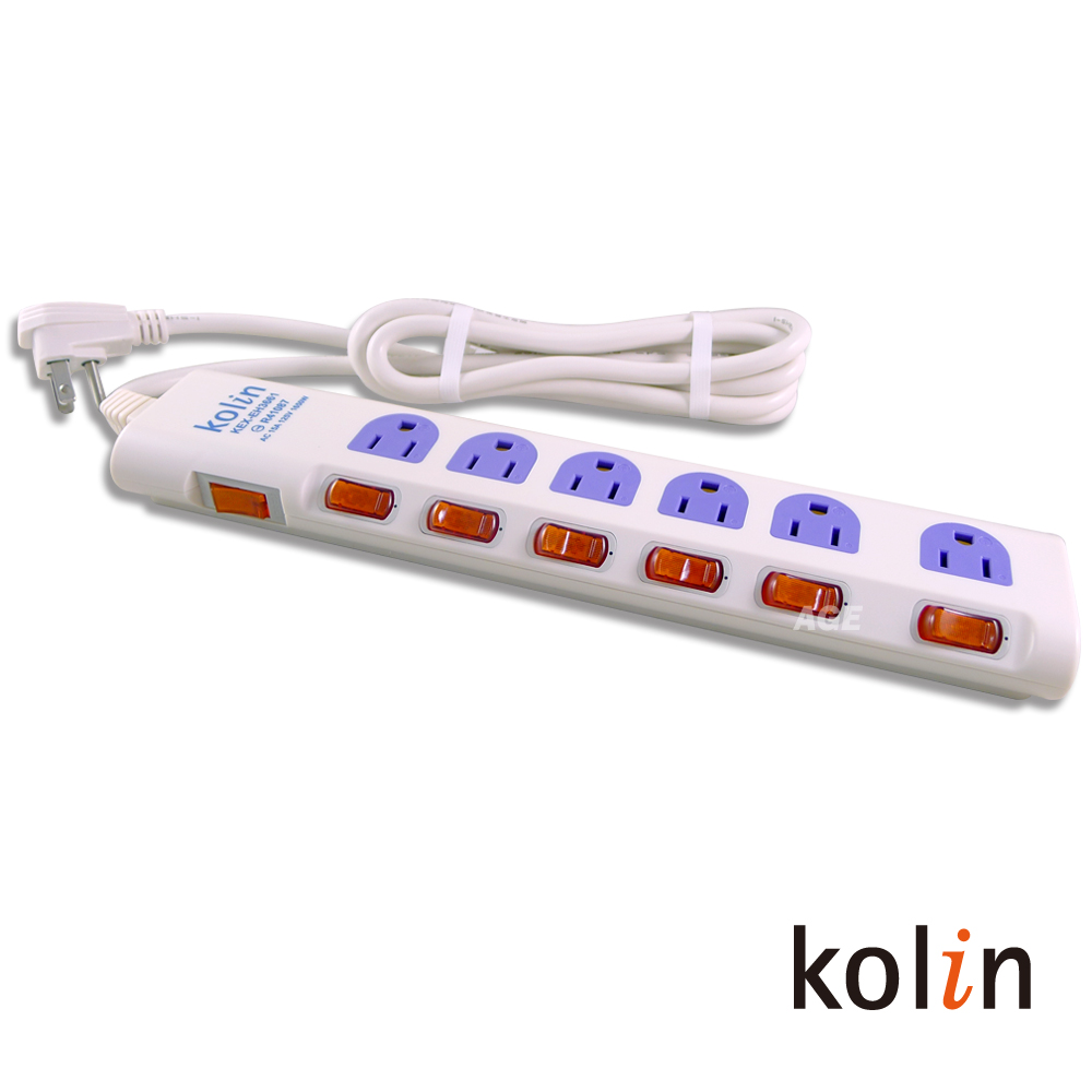 Kolin 7切6孔過載斷電延長線_KEX-EH3661