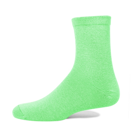 【 PuloG 】素色純棉細針短襪-蘋果綠
