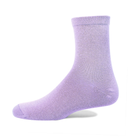 【 PuloG 】素色純棉細針短襪-粉嫩紫