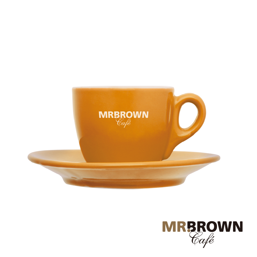 MR.BROWN 伯朗咖啡繽紛迷你馬克杯盤組-元氣黃