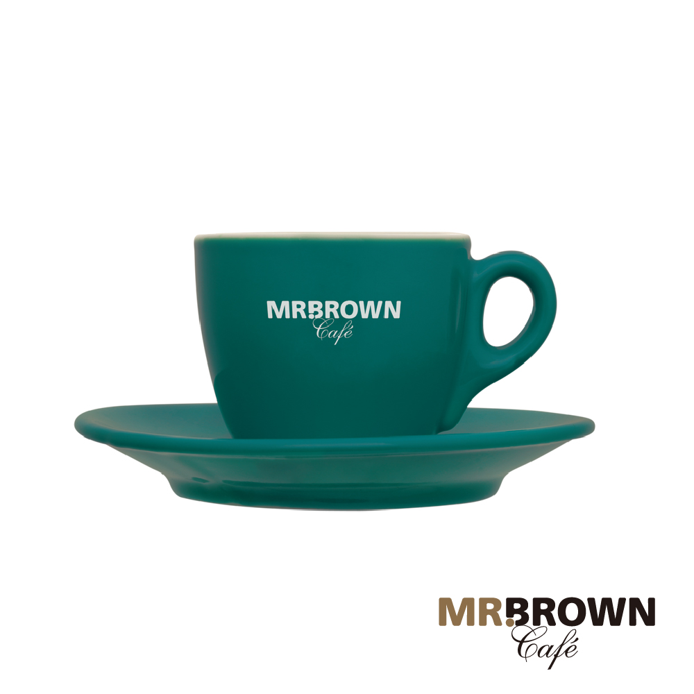 MR.BROWN 伯朗咖啡繽紛迷你馬克杯盤組-湖水綠
