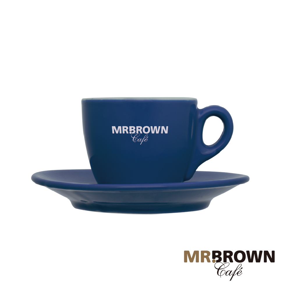 MR.BROWN 伯朗咖啡繽紛迷你馬克杯盤組-海軍藍