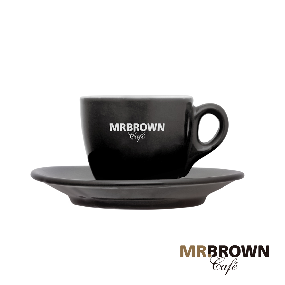 MR.BROWN 伯朗咖啡繽紛迷你馬克杯盤組-曜石黑