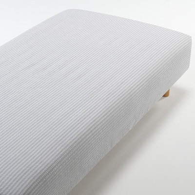 [MUJI無印良品]有機棉凹凸織床包/SD單人加大灰色