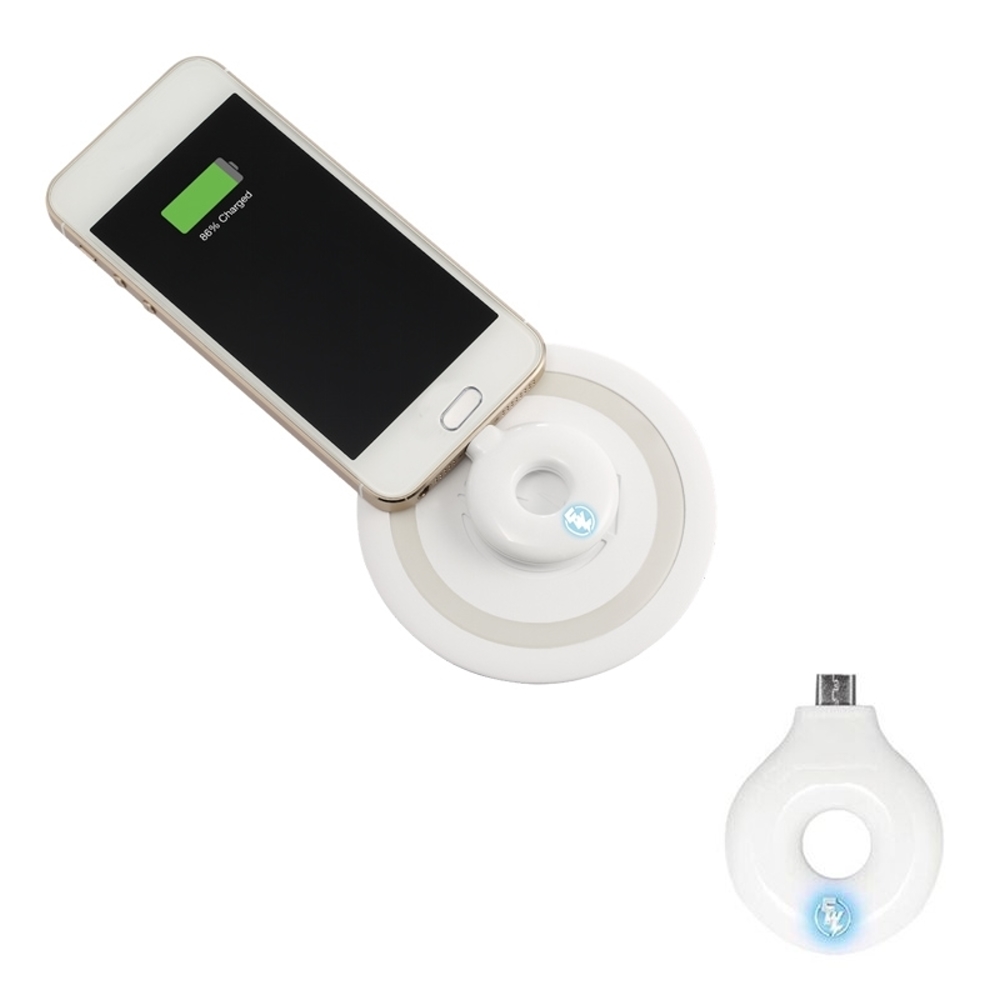 CHANNEL WELL 甜甜圈Micro USB無線充電接收器白色
