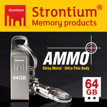 力鍶 Strontium AMMO SILVER USB 64GB 時尚精品碟 (子彈銀)