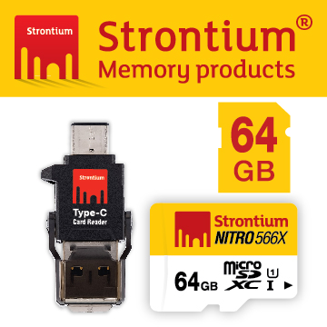力鍶 Strontium Nitro UHS-1 Class10 Micro SDXC 64GB 高速記憶卡 (附贈 Type C 讀卡機)