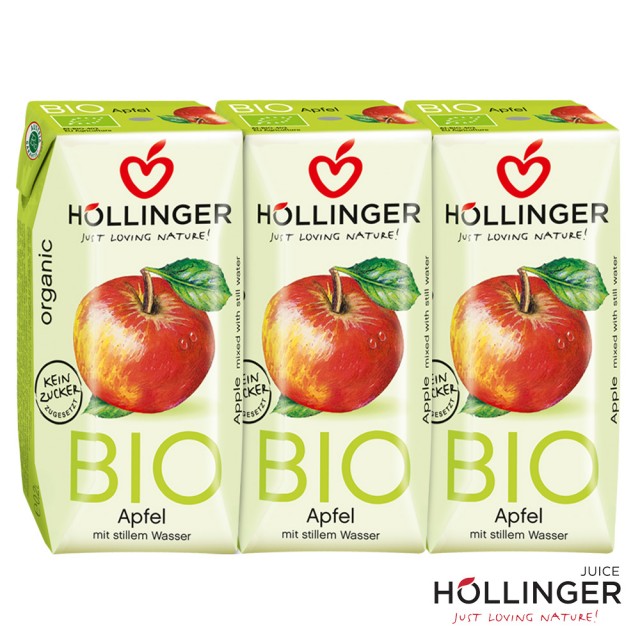 【HOLLINGER】荷林阿爾卑斯有機鮮榨蘋果汁(200ml*3)