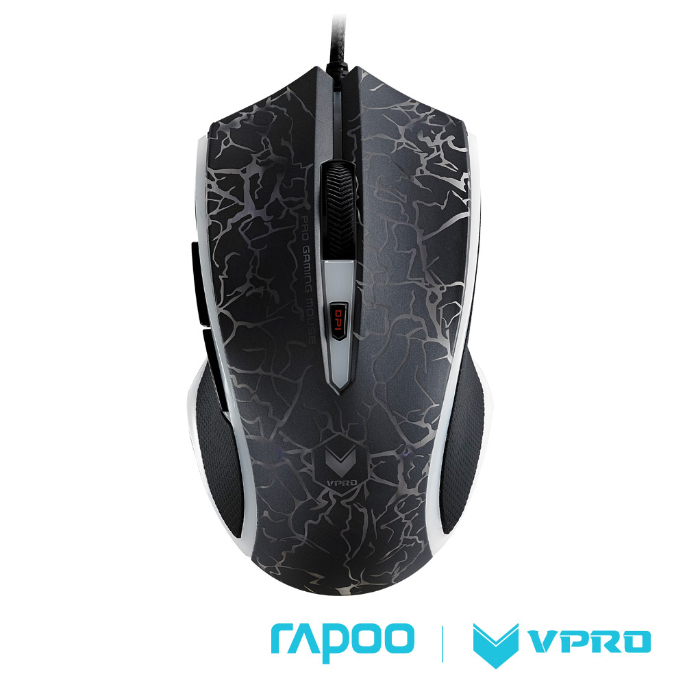雷柏 RAPOO VPRO V20S全彩RGB電競光學遊戲滑鼠(烈焰系列)烈焰黑