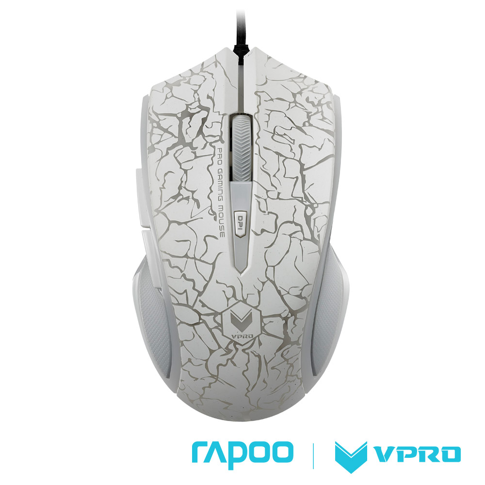 雷柏 RAPOO VPRO V20S全彩RGB電競光學遊戲滑鼠(烈焰系列)烈焰白