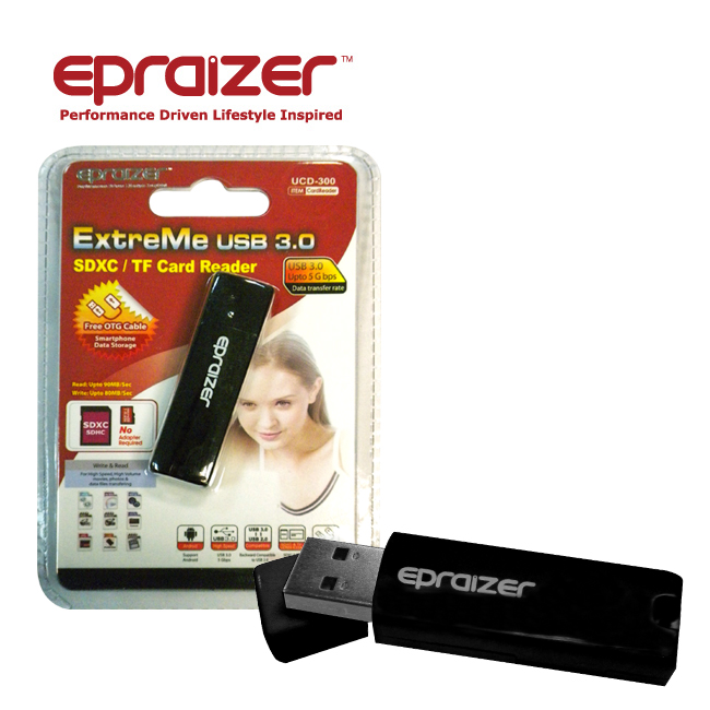 Epraizer ExtreMe USB3.0 手機專用讀卡機  (UCD-300) 附贈OTG CABLE黑