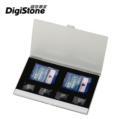 DigiStone 超薄型Slim鋁合金 多功能記憶卡收納盒(2SD+4TF)X1P-時尚黑色