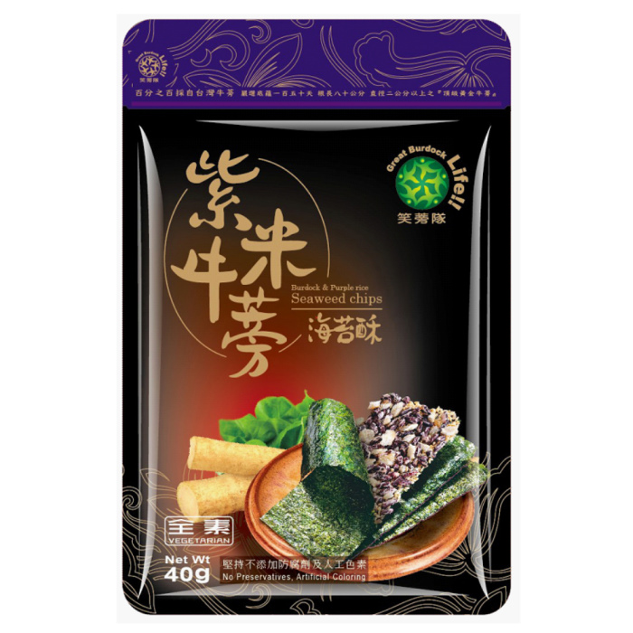 【笑蒡隊】紫米牛蒡海苔酥(40g/包)