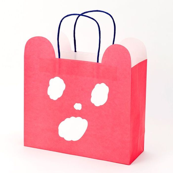 【AIUEO】小熊禮物紙袋(粉紅)(L)