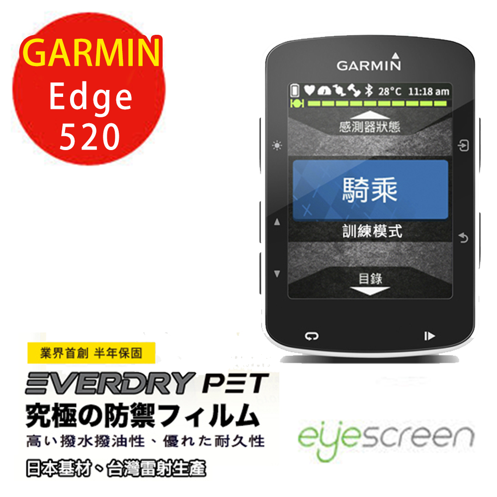 EyeScreen GARMIN Edge 520 EverDry PET 螢幕保護貼(無保固)