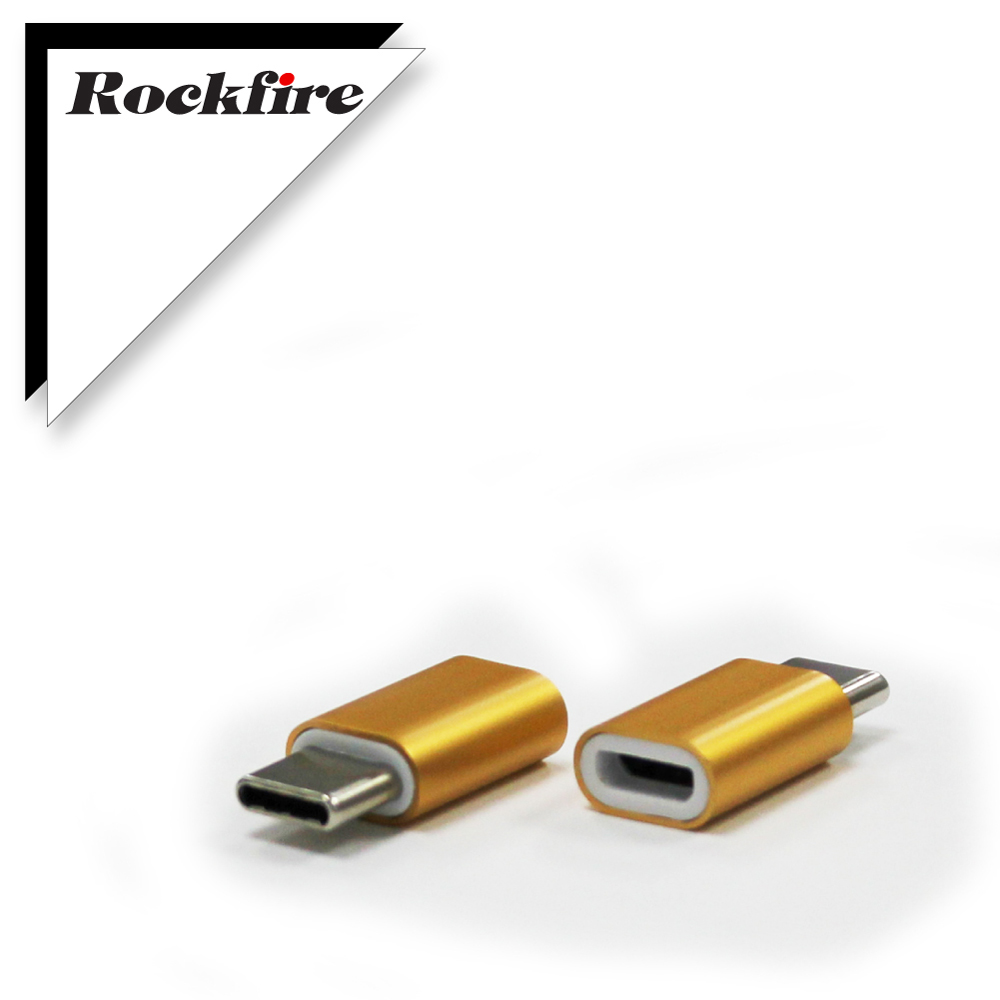 Rockfire USB3.1 Type-C 轉Micro USB轉接頭金色