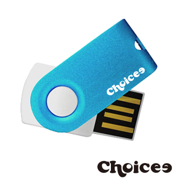 Choicee Candy 16GB 炫彩旋轉碟(2色)天空藍
