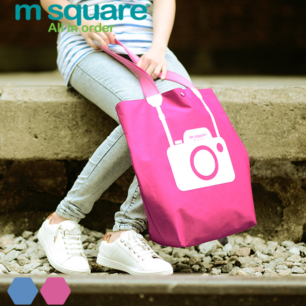 M Square環保購物袋-相機款粉紅