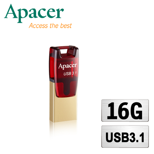 Apacer宇瞻 AH180 16GB Type-C USB3.1 OTG雙介面隨身碟
