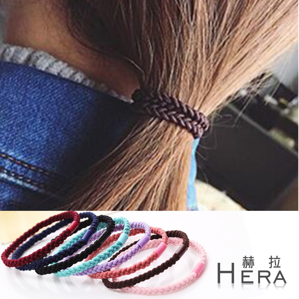 【Hera】赫拉 馬卡龍色手工編織麻花髮圈/髮束/手鍊-五入組(不挑色)