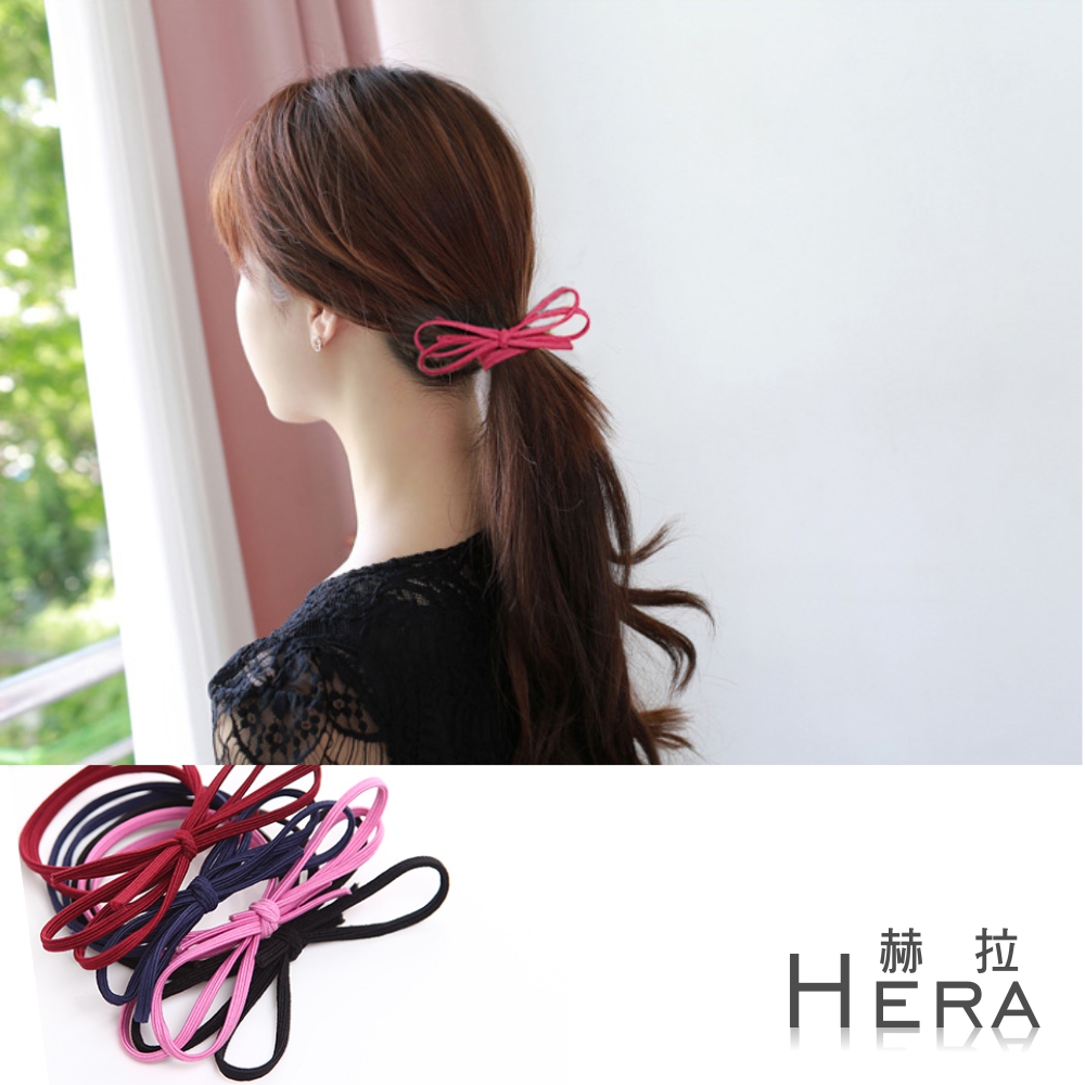 【Hera】赫拉 手工蝴蝶結二用手圈/髮圈/髮束(五入組)-純色款