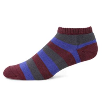 【 PuloG 】條紋氣墊裸襪-L-藍紅咖