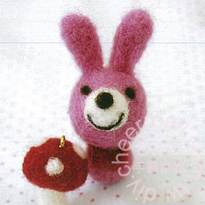 羊毛氈簡單吊飾材料包-兔子
