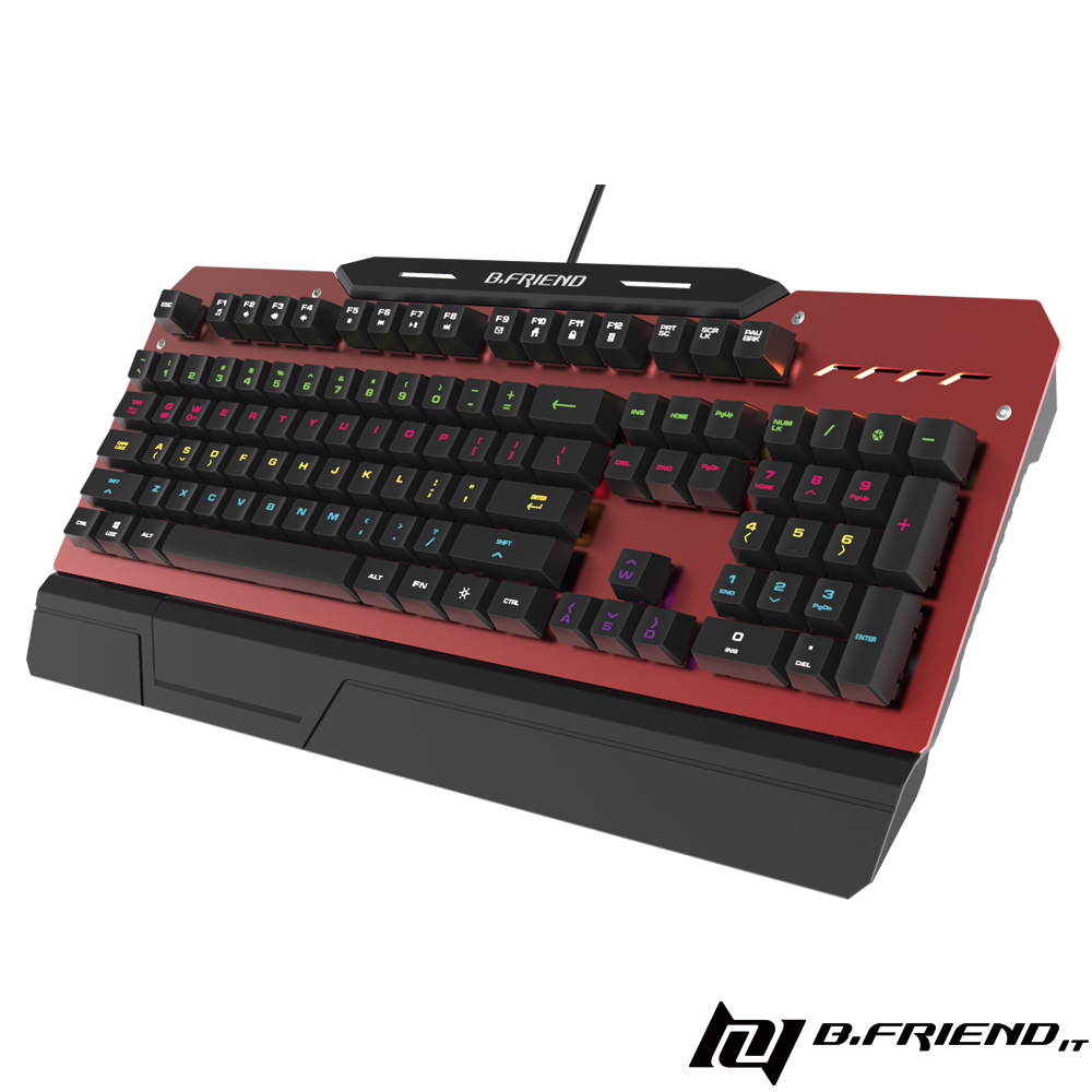 B.Friend MK3-BK ARMOR 有線單色背光機械鍵盤紅