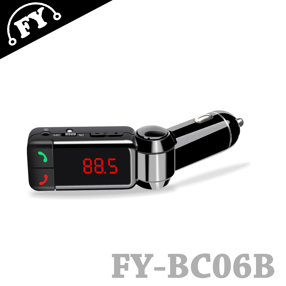 FY 車充藍牙免持/MP3音樂播放/FM發射器(FY-BC06B)黑