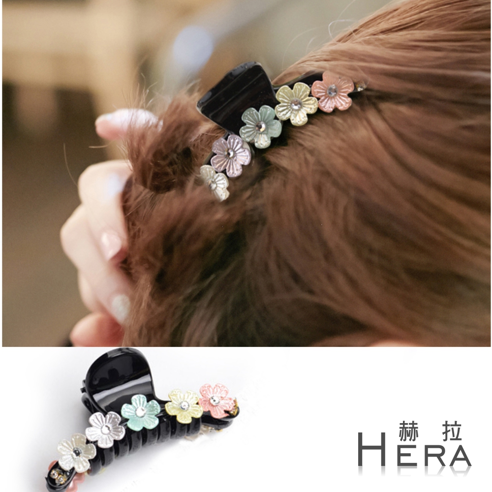 【Hera】赫拉 立體彩色花朵綴水鑽香抓夾