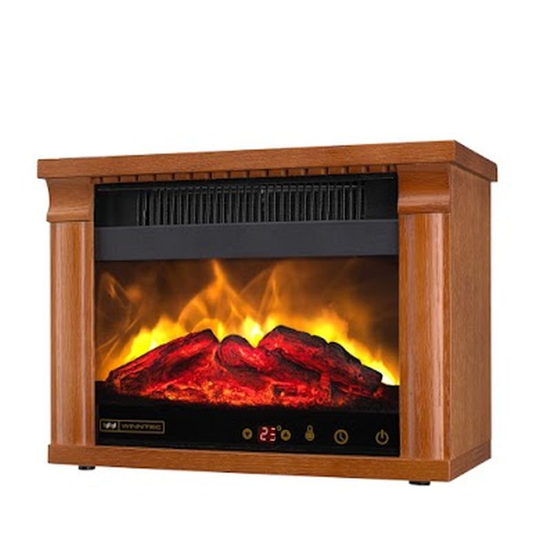 Winntec火焰山3D擬真原木電壁爐橡木棕