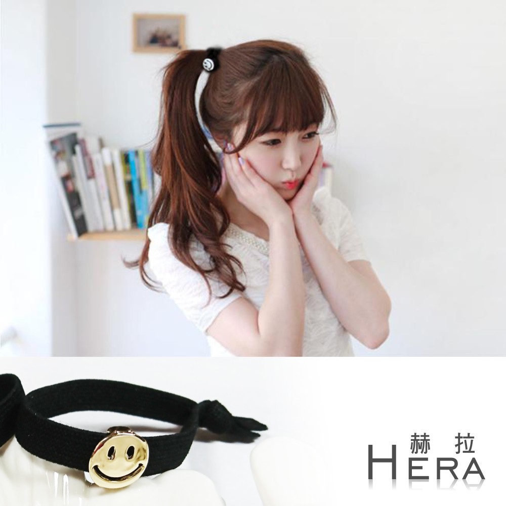 【Hera】赫拉 笑臉兩用大彈力手圈/髮圈/髮束(兩色)銀色