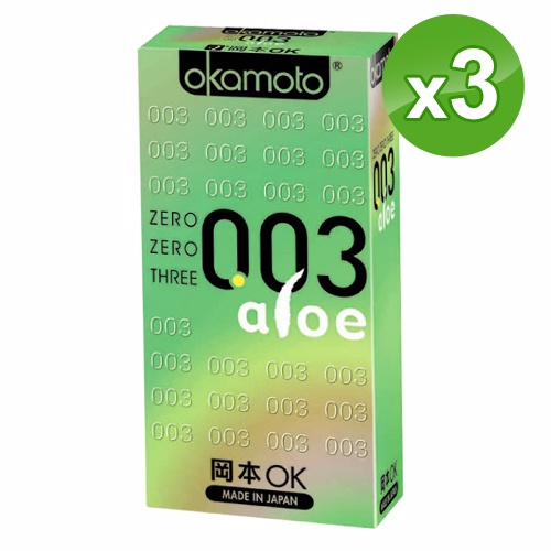 岡本003-ALOE 超潤蘆薈極薄保險套（6入X3盒）