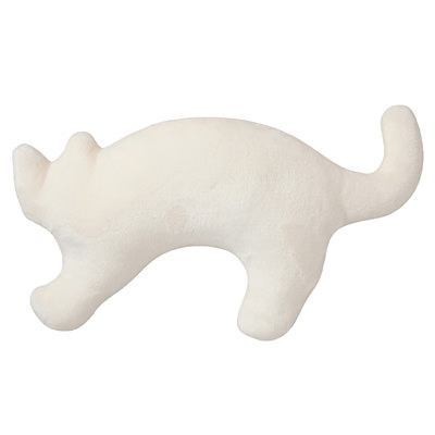 [MUJI無印良品]暖纖毛動物抱枕/貓象牙白