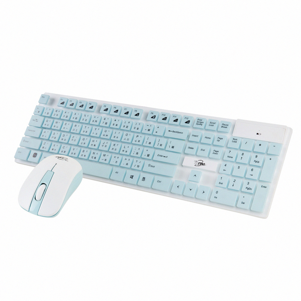 T.C.STA 2.4G時尚輕巧鍵盤滑鼠組/藍色 TCK910BU