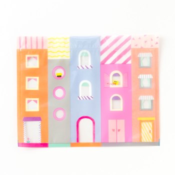 【AIUEO】童趣插畫B6夾鏈袋(3入)_pink town